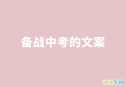 写给备战中考的自己的文案