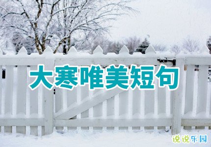 大寒的唯美短句